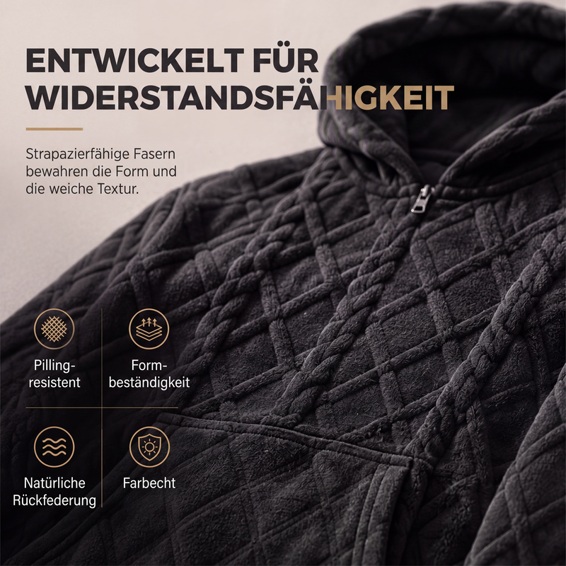 📢📢50%Rabatt!!!🎉✨Herren-Kapuzenpullover aus plüschigem, diamantförmigem Zopfmuster mit strukturierter Oberfläche