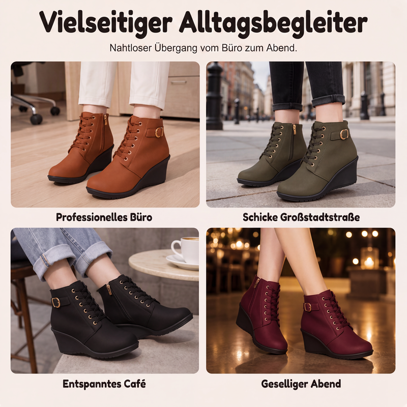📢📢50% Rabatt!!! 🎉✨ Keilstiefeletten für Damen – Bequeme Keilabsätze, modisches Design und weiches Innenfutter – perfekt für einen stilvollen Auftritt an kühlen Tagen
