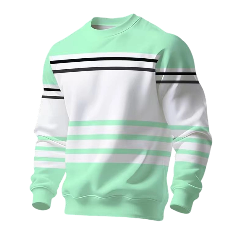 💞 Über 100.000 verkauft – der beliebteste Hit – jetzt zum halben Preis ！Gestreiftes Colorblock-Langarm-Sweatshirt für Herren