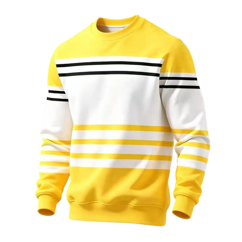 💞 Über 100.000 verkauft – der beliebteste Hit – jetzt zum halben Preis ！Gestreiftes Colorblock-Langarm-Sweatshirt für Herren