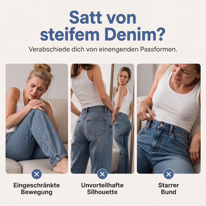 Dehnbare High-Waist-Barrel-Jeans für Damen
