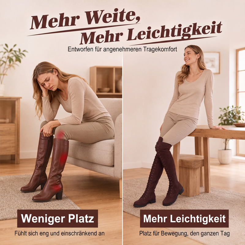Hohe Schnür-Overknee-Stiefel für Damen