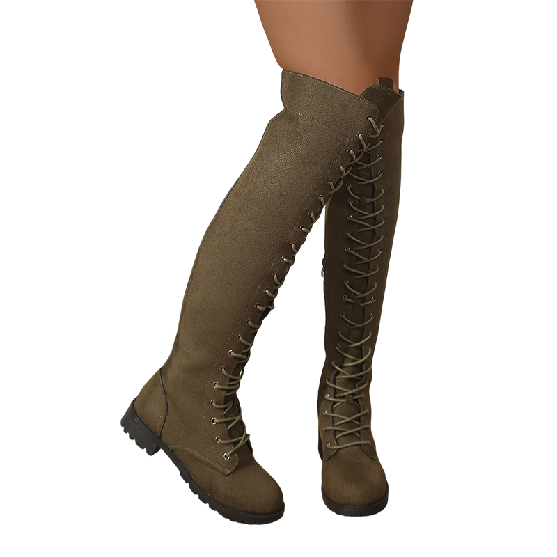Hohe Schnür-Overknee-Stiefel für Damen