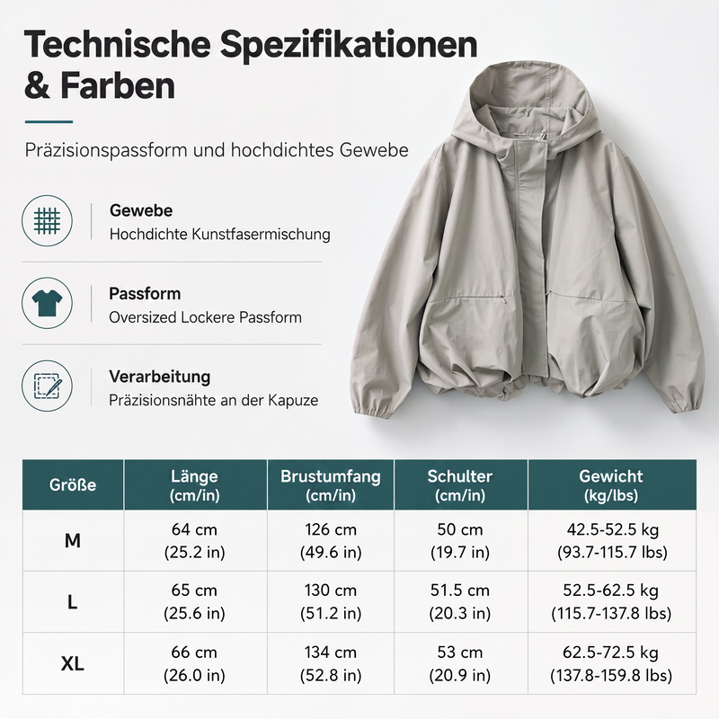 Leichte kurze Windjacke für Damen
