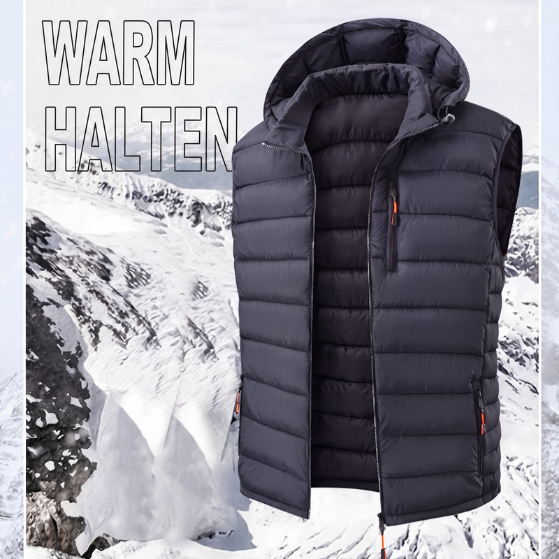 🚨 Eilmeldung: 50% endet heute Nacht! Herren-Wintersteppweste mit abnehmbarer Kapuze