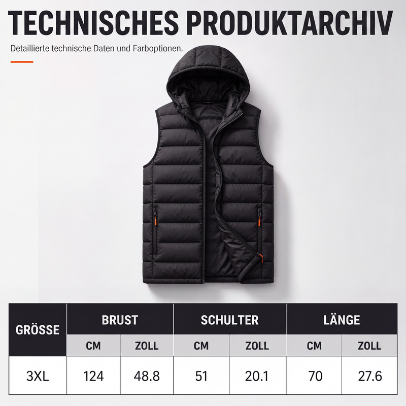 🚨 Eilmeldung: 50% endet heute Nacht! Herren-Wintersteppweste mit abnehmbarer Kapuze