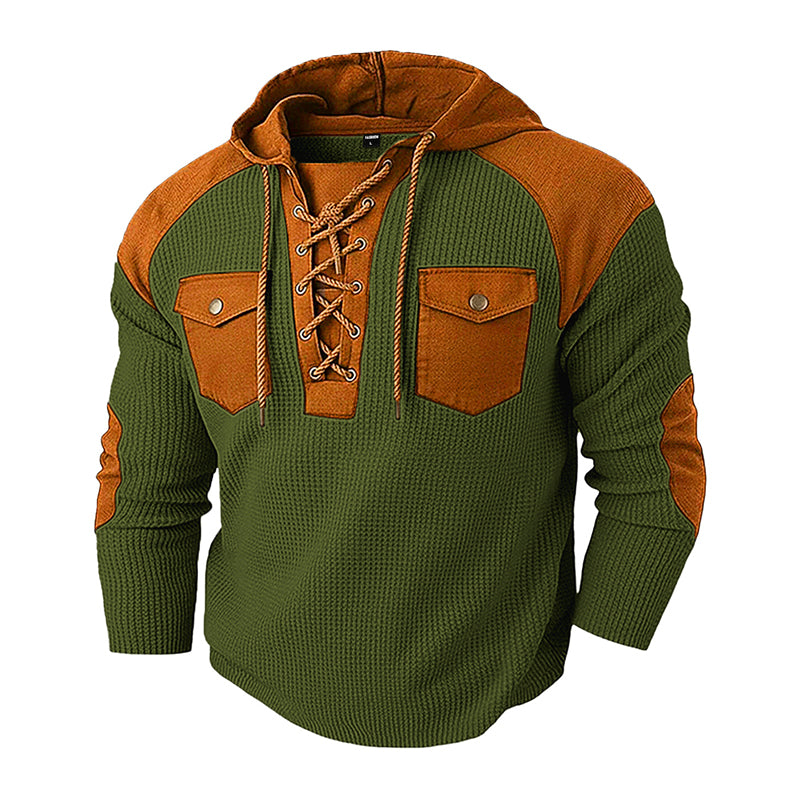 Legere Kapuzen-Sweatshirt aus Waffelstrick für Herren