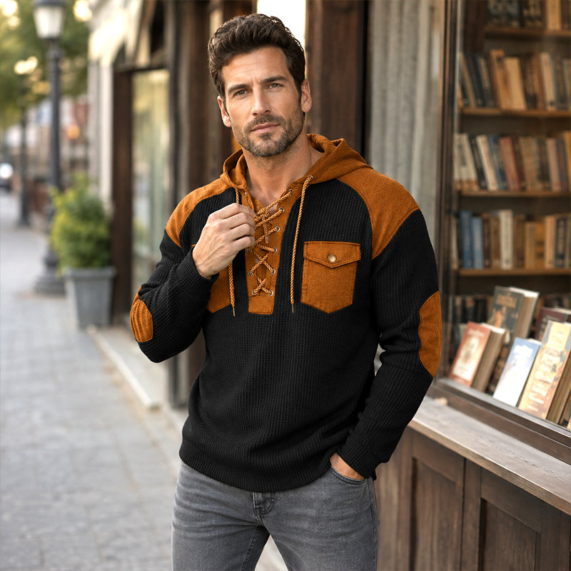 Legere Kapuzen-Sweatshirt aus Waffelstrick für Herren