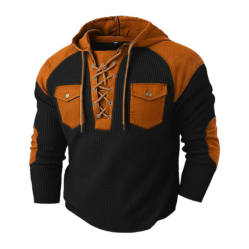 Legere Kapuzen-Sweatshirt aus Waffelstrick für Herren
