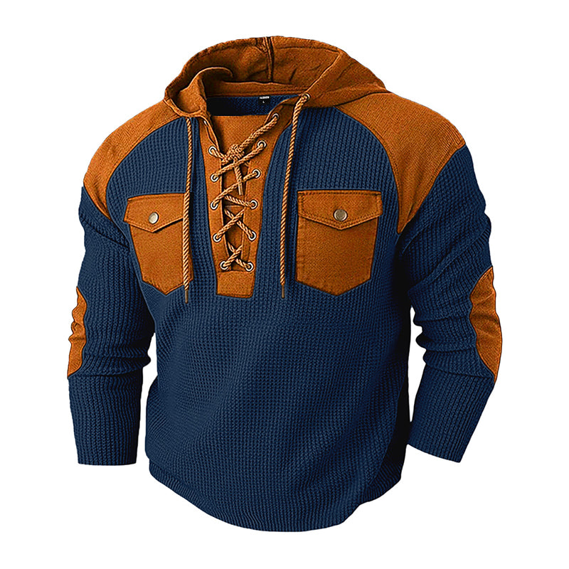 Legere Kapuzen-Sweatshirt aus Waffelstrick für Herren