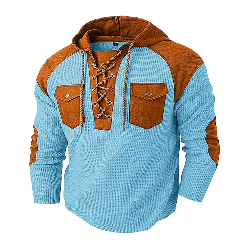Legere Kapuzen-Sweatshirt aus Waffelstrick für Herren