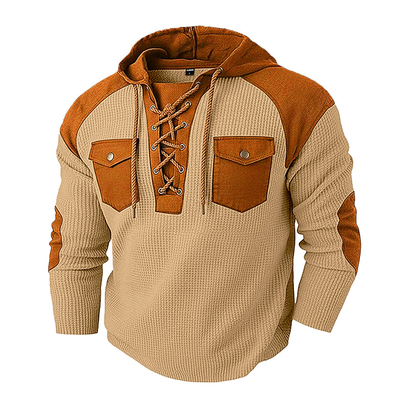 Legere Kapuzen-Sweatshirt aus Waffelstrick für Herren