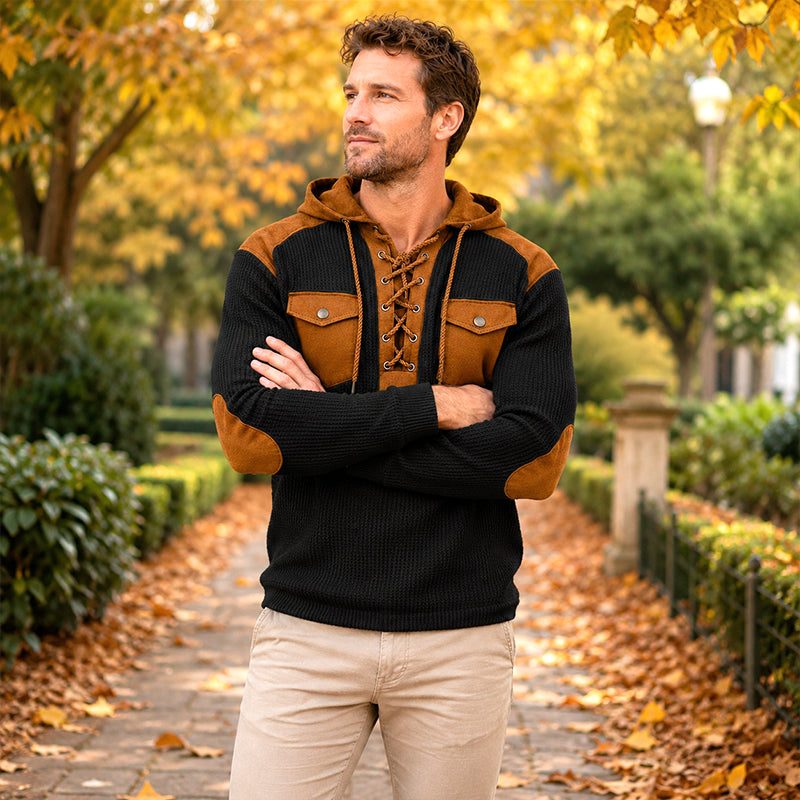 Legere Kapuzen-Sweatshirt aus Waffelstrick für Herren