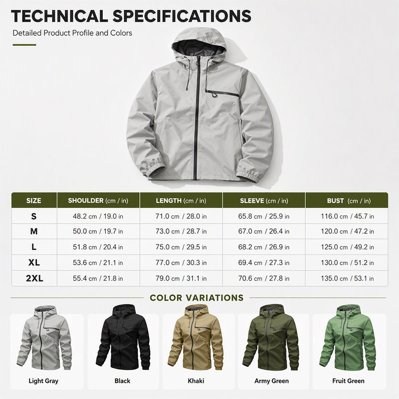 Wasserdichte Outdoor-Kapuzenjacke für Herren