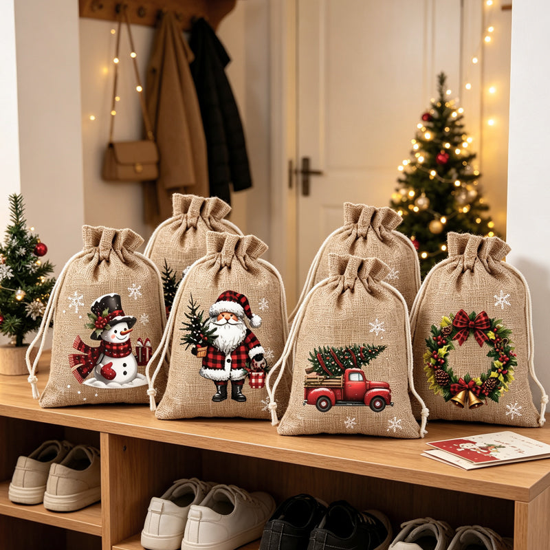 🔥🔥 Nur noch 3 Stunden – ab 0,79 €!! 🎁🎄HEISSER VERKAUF! Weihnachtliche Geschenktüten mit Kordelzug 🧦🎅