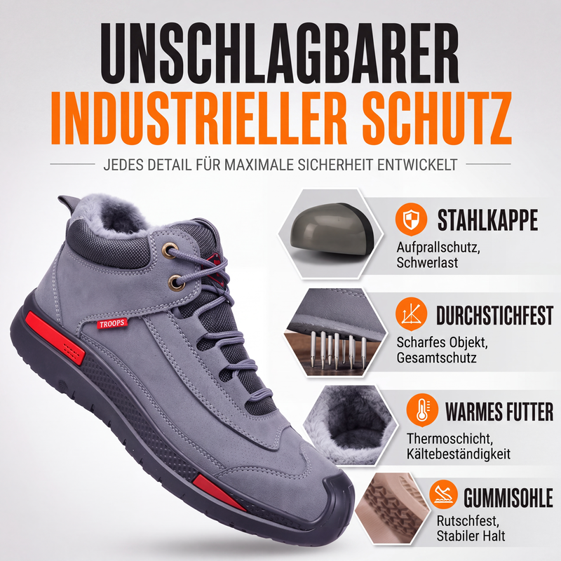 Sicherheitsschuhe für Herren mit Stahlkappe, sturzsicher