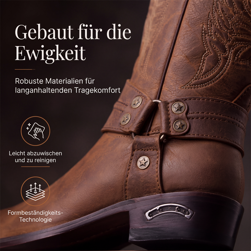 Westliche Cowboystiefel mit quadratischer Kappe für Herren