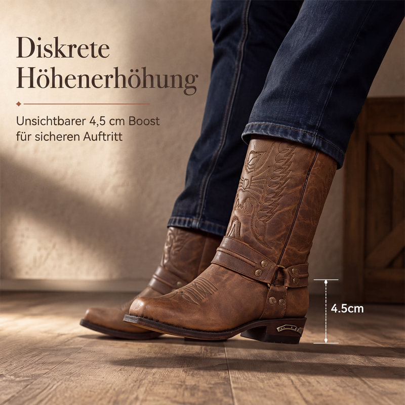 Westliche Cowboystiefel mit quadratischer Kappe für Herren