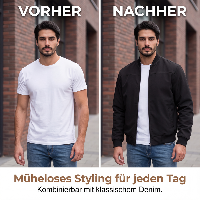 Klassische Bomberjacke für Herren mit Reißverschluss vorne