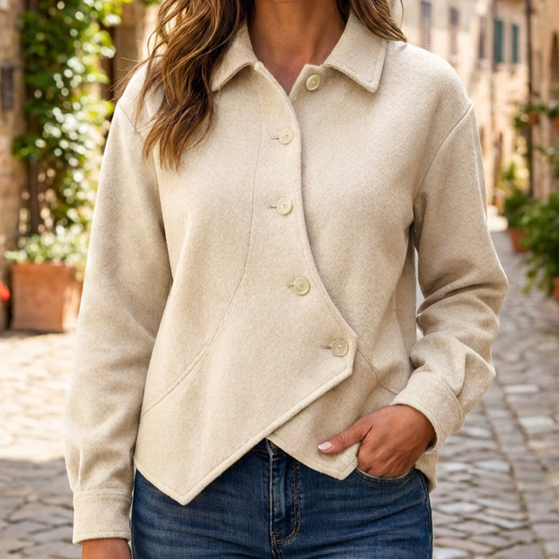 📢📢50%Rabatt!!!🎉✨Damen-Jacke mit unregelmäßigem schrägem Knopfverschluss