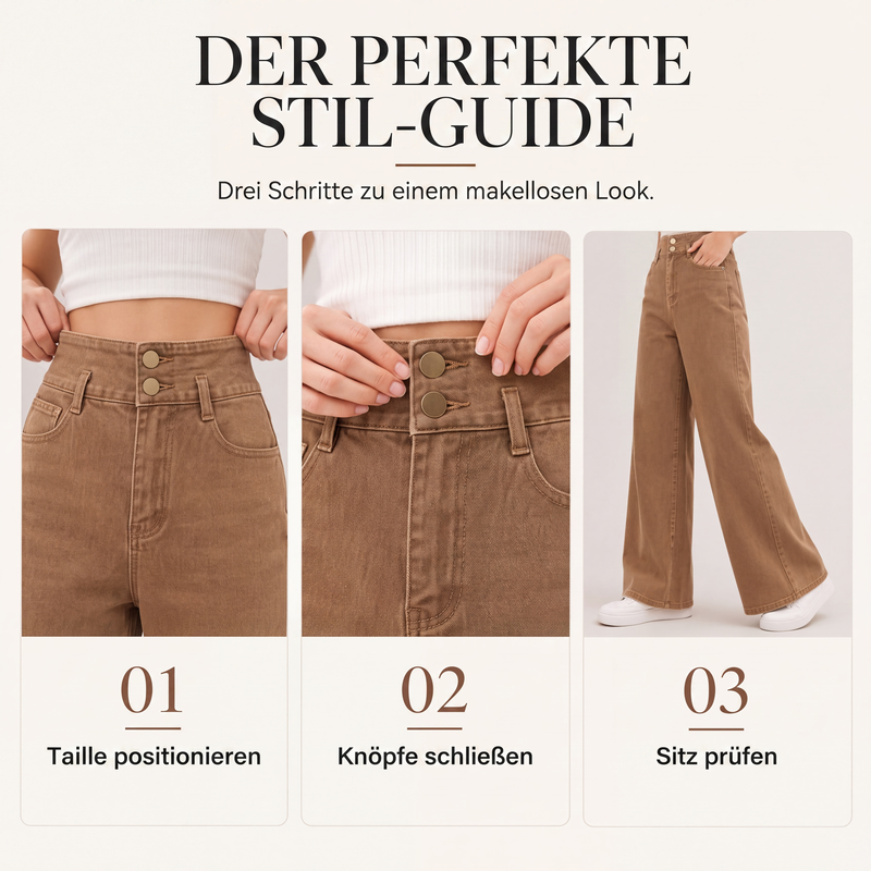 👖 50% Rabatt | Schmeichelhafte High-Waist-Passform & Komfort – Weitbein-Jeans