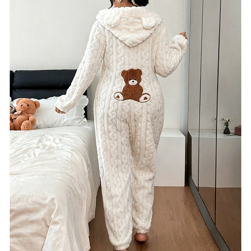 🐻 50% Rabatt | Kuschelige Wärme & süßer Komfort – Bären-Kapuzen-Overall