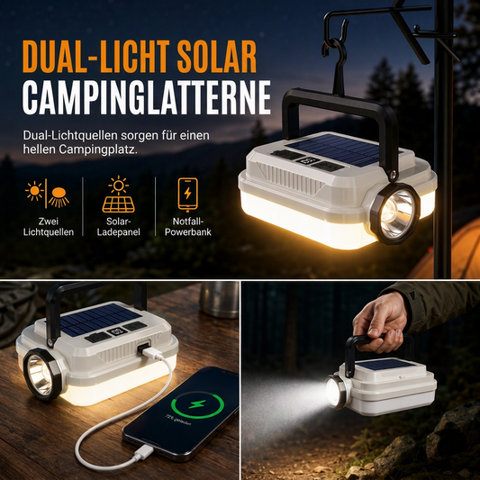 📢📢40% RABATT !!⏰Solar wiederaufladbare LED-Campinglampe, multifunktionale Handarbeitsleuchte mit langer Akkulaufzeit für Outdoor-Notfälle