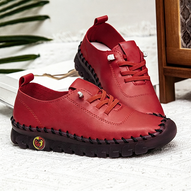 Damen-Casual-Schuhe aus echtem Leder, handgenähte Loafers