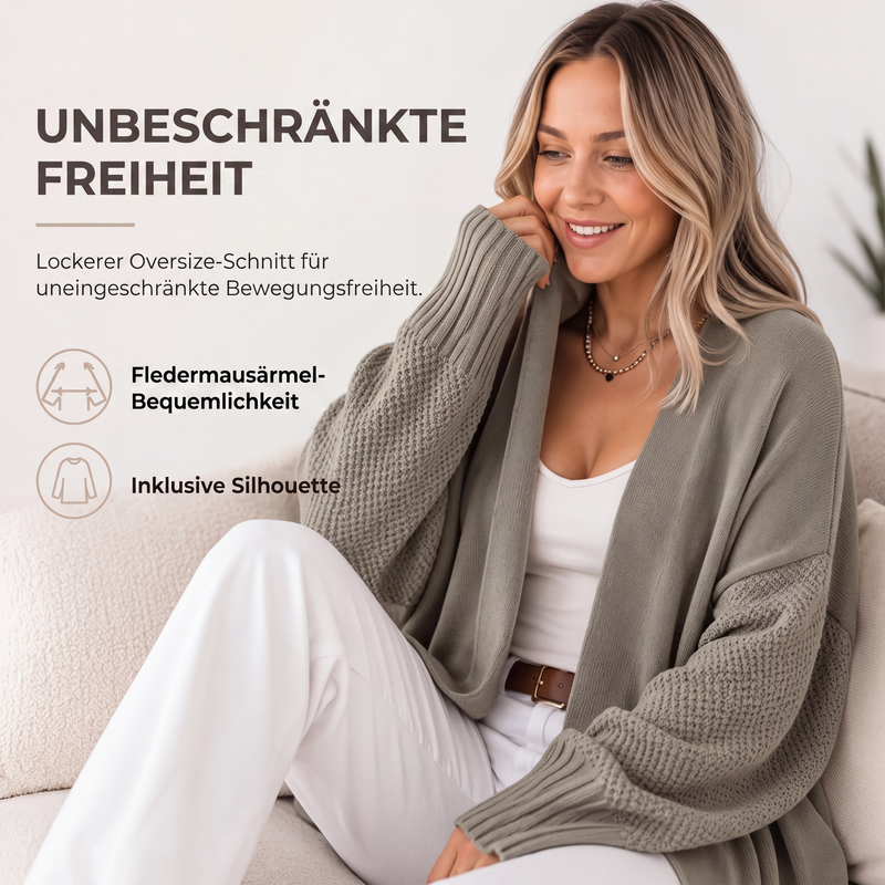 Weit geschnittene Strickjacke für Damen