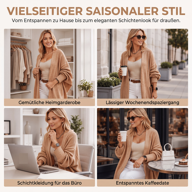 Weit geschnittene Strickjacke für Damen