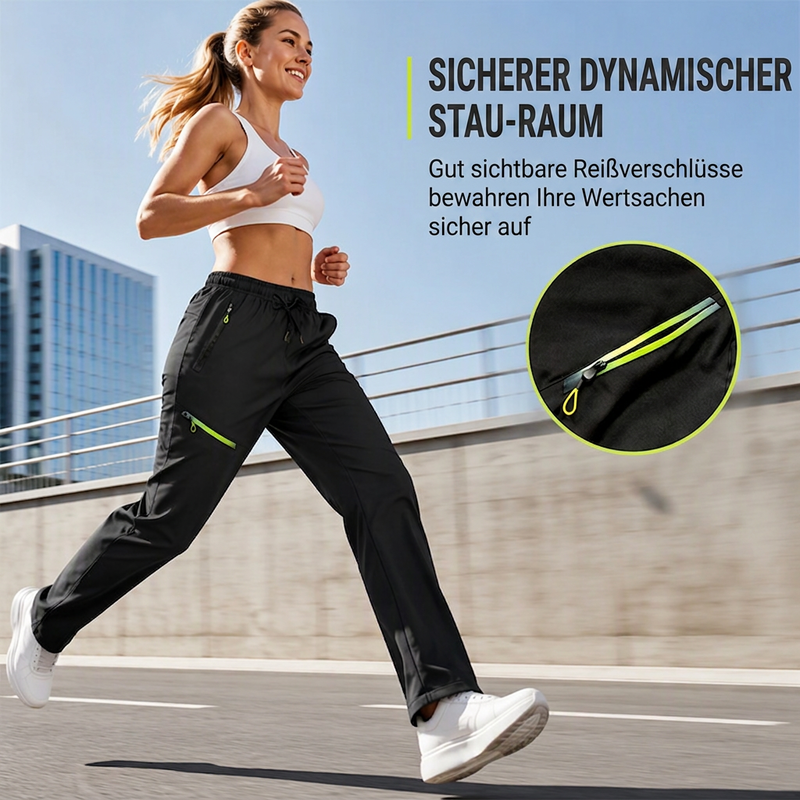 Legere Sport-/Traininghosen für Damen mit Reißverschlusstaschen
