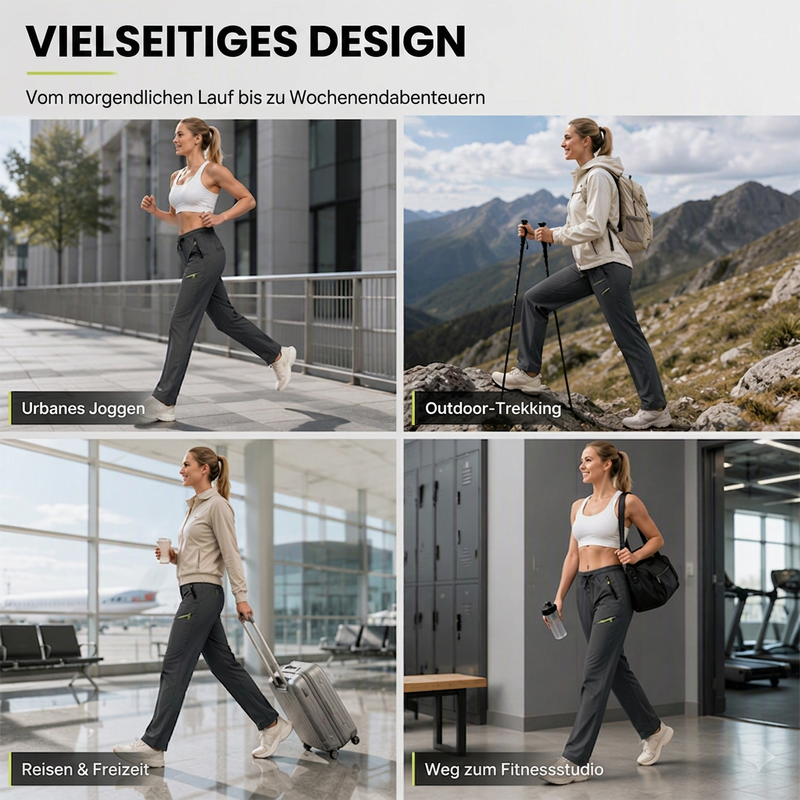 Legere Sport-/Traininghosen für Damen mit Reißverschlusstaschen