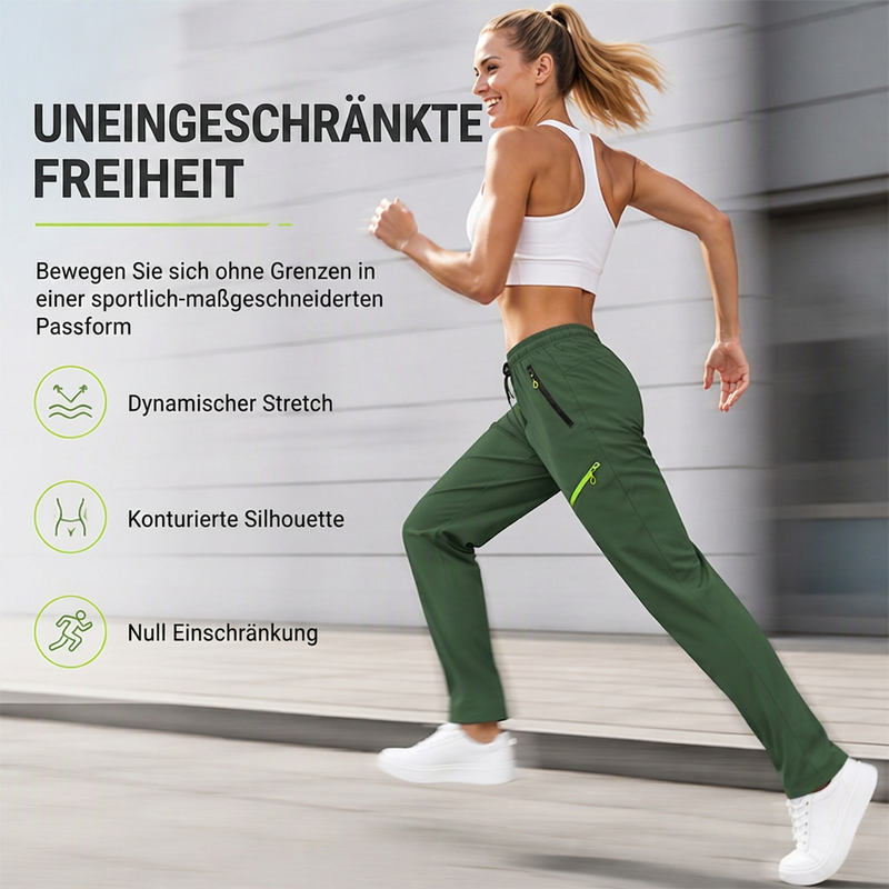 Legere Sport-/Traininghosen für Damen mit Reißverschlusstaschen