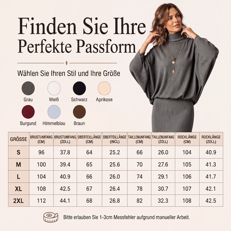 Damen-Set aus Oberteil mit Fledermausärmeln und Maxirock