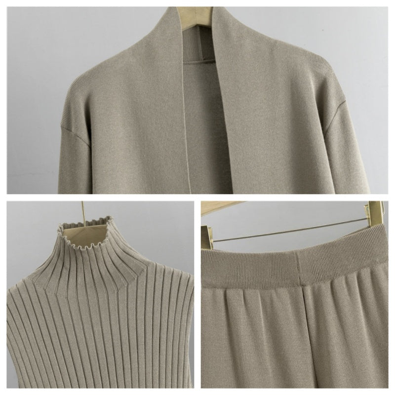 💞 Über 100.000 verkauft – versandkostenfrei– jetzt zum halben Preis Herbst Ärmellose Weste ＆ Cardigan ＆ Hose 3-teiliges Set