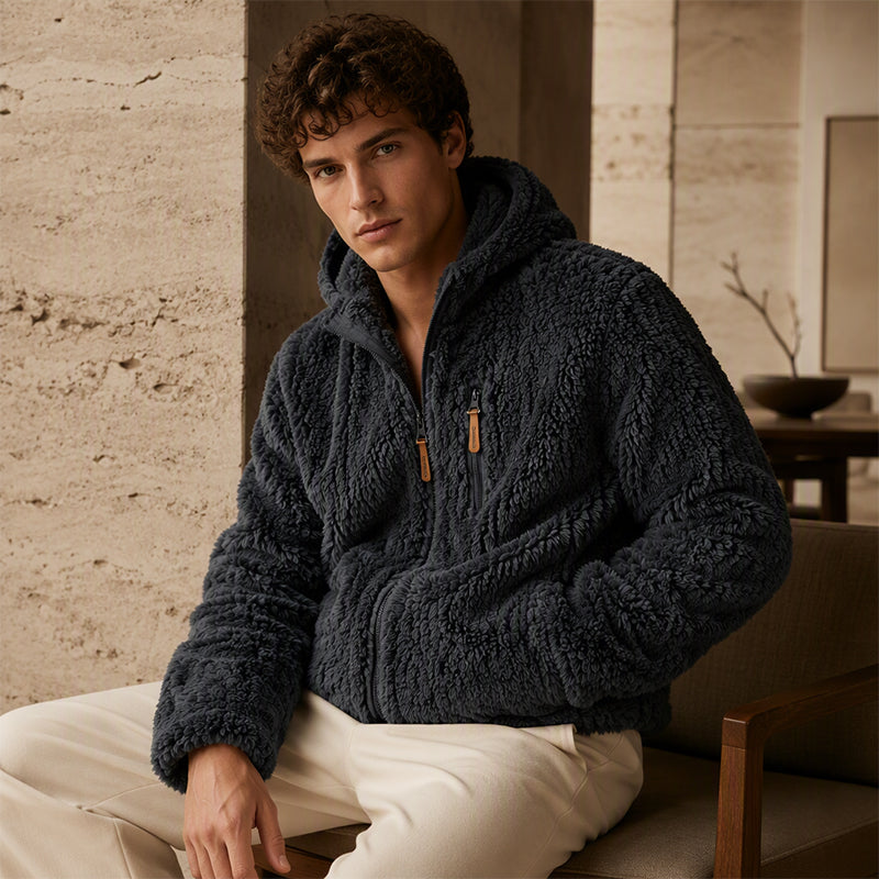 📢🎉50%Rabatt!!!🛍️✨Herren-Fleecejacke mit Kapuze und Reißverschluss