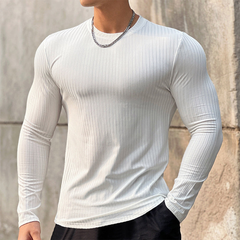 ⌛ Fast ausverkauft – Jetzt sichern💥 Einfarbiges Langarm-Basic-Pullover für Herren
