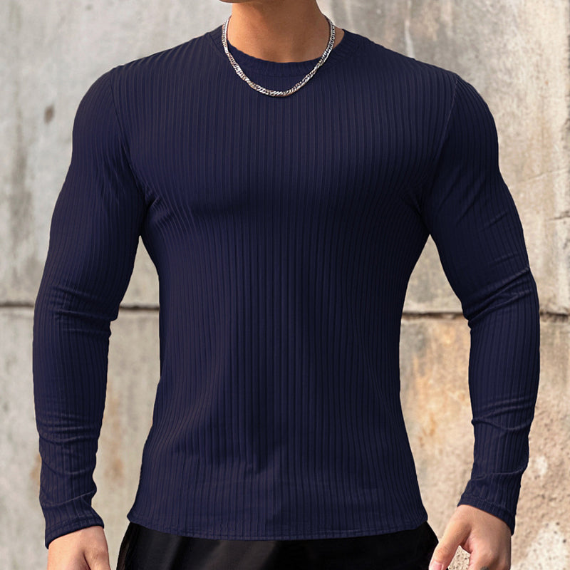 ⌛ Fast ausverkauft – Jetzt sichern💥 Einfarbiges Langarm-Basic-Pullover für Herren