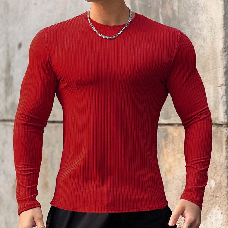 ⌛ Fast ausverkauft – Jetzt sichern💥 Einfarbiges Langarm-Basic-Pullover für Herren