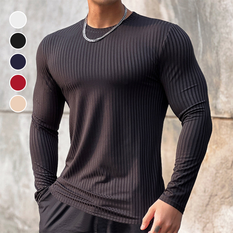 ⌛ Fast ausverkauft – Jetzt sichern💥 Einfarbiges Langarm-Basic-Pullover für Herren