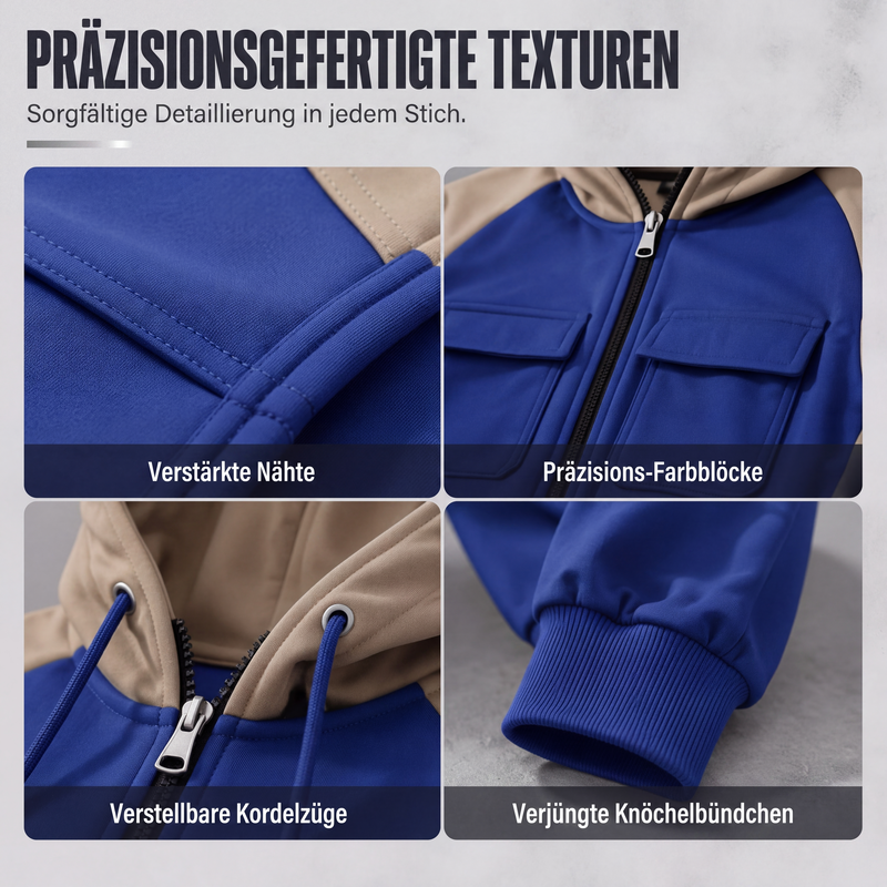 ⏳ Nur noch heute: 50% Rabatt🔥Herren-Set mit Kapuzenpullover und Jogginghose im Color-Block-Design