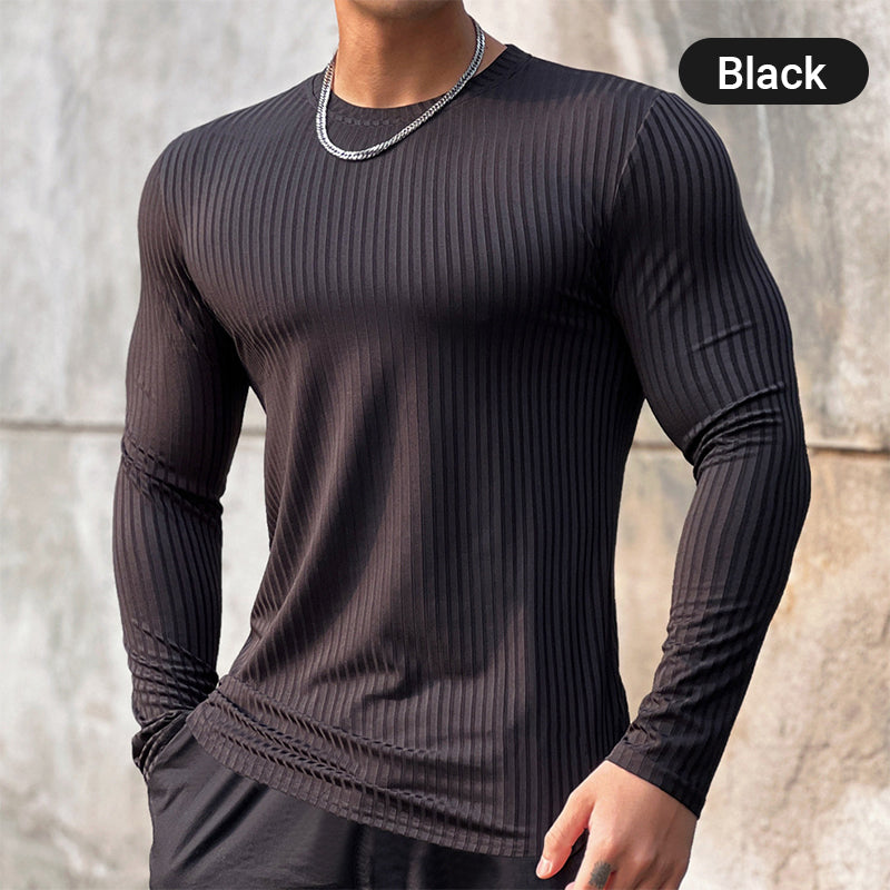 ⌛ Fast ausverkauft – Jetzt sichern💥 Einfarbiges Langarm-Basic-Pullover für Herren