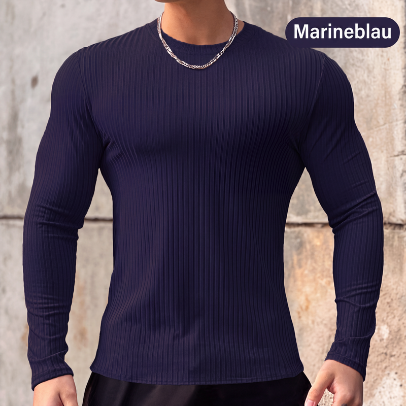 ⌛ Fast ausverkauft – Jetzt sichern💥 Einfarbiges Langarm-Basic-Pullover für Herren