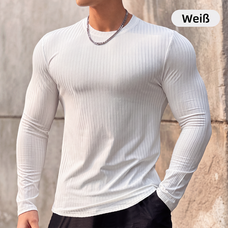 ⌛ Fast ausverkauft – Jetzt sichern💥 Einfarbiges Langarm-Basic-Pullover für Herren