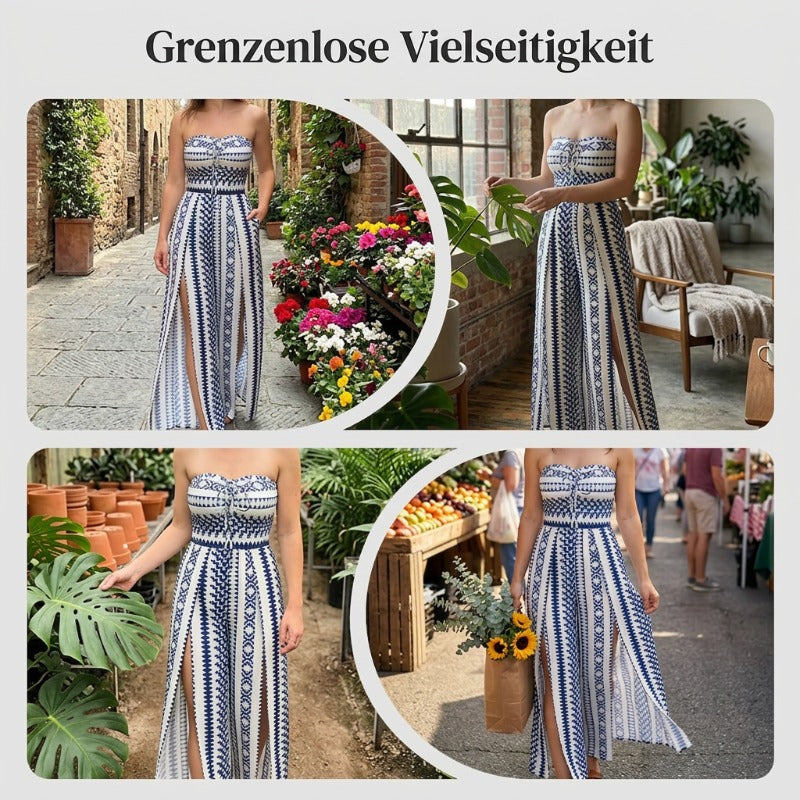 Gluschwein - 👗 50% RABATT! ✨ Damen Jumpsuit schulterfrei floral im Boho-Stil – Eleganter Sommer-Overall mit Bardot-Ausschnitt – Fließend, leicht & perfekt für Festivals, Strand oder romantische Sommerabende 🌸