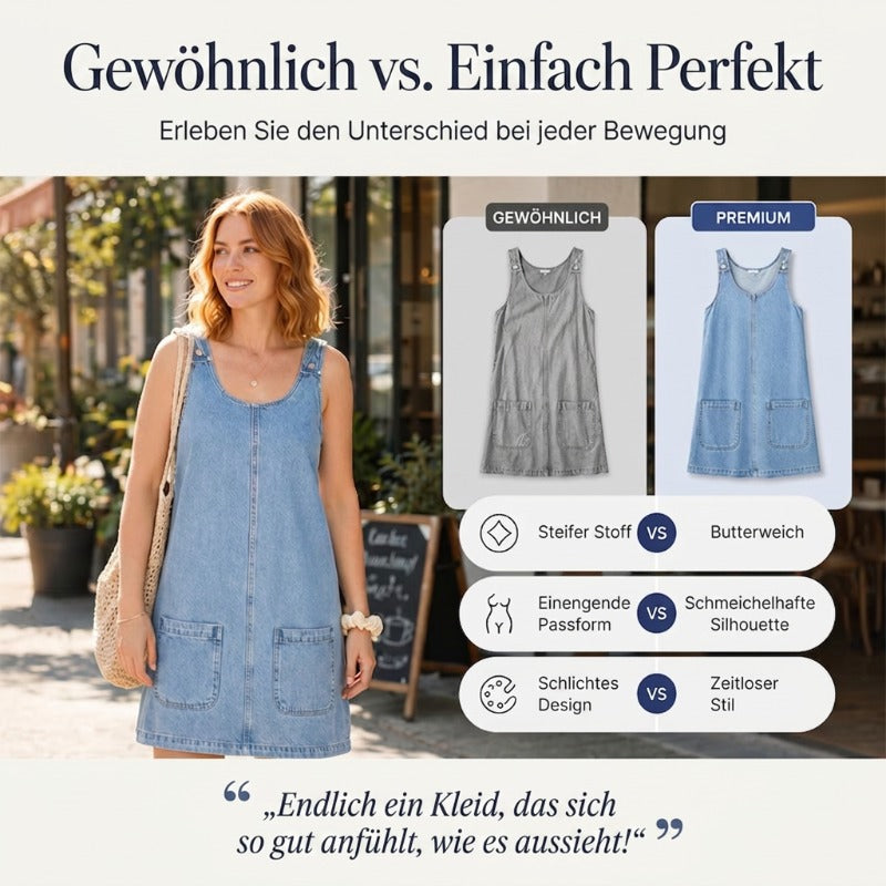 🔥 🔥NEU + 50% RABATT + 50.000+ verkauft ⌛Neue Angebote-Lässiges Jeans-Trägerkleid für Damen