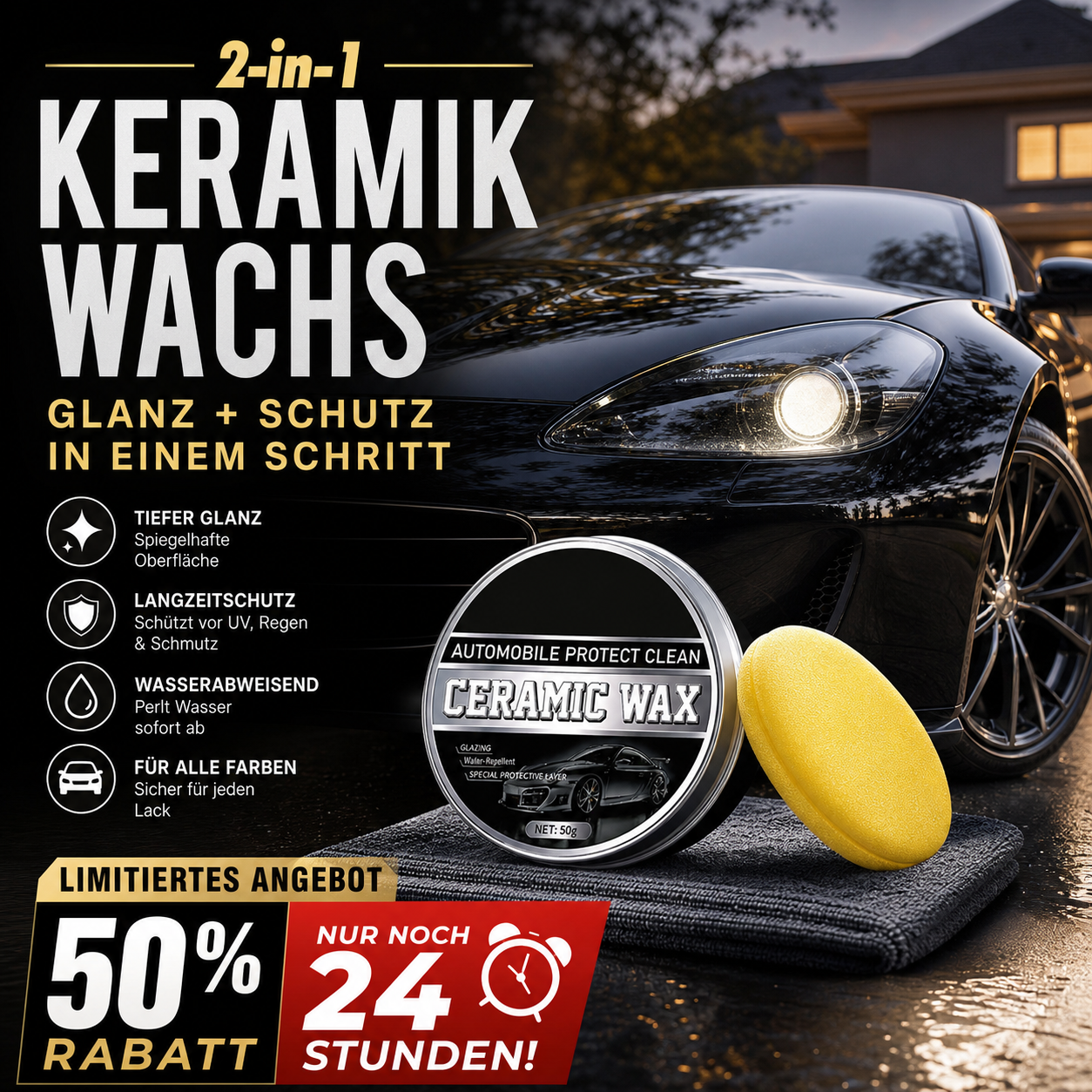🔥🚗2-in-1-Polier- und Schutzwachspaste aus Titan-Keramik