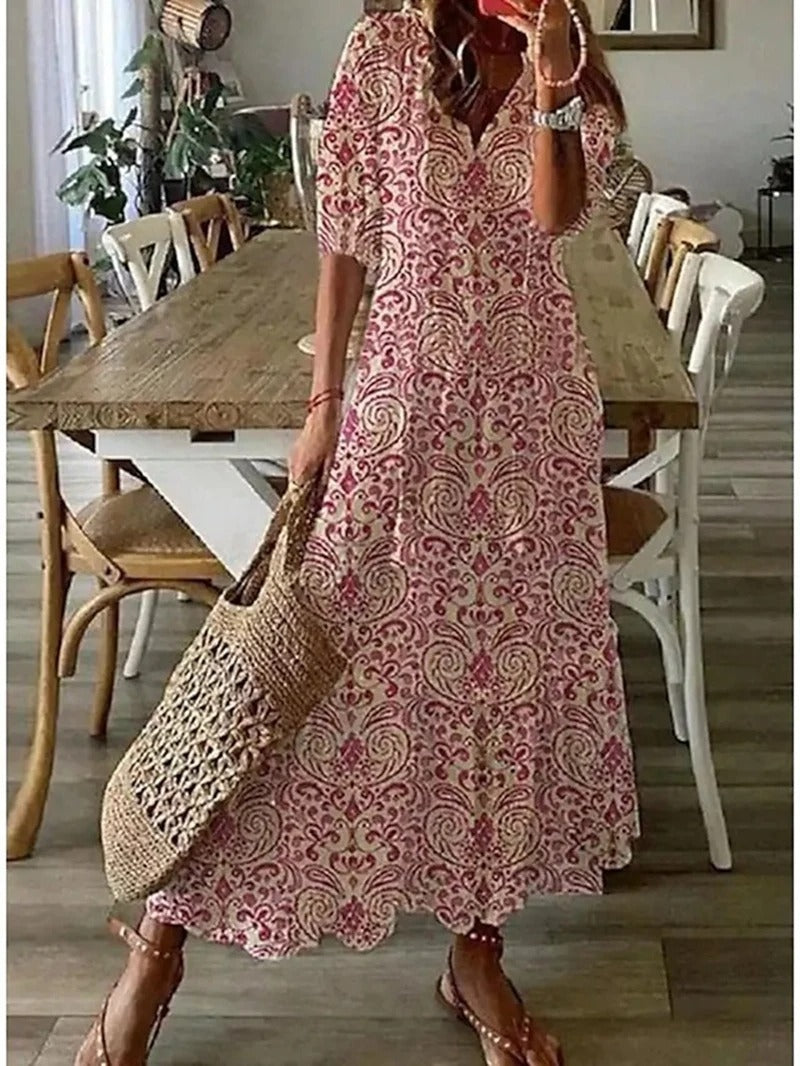 Gluschwein - Anna - Bohème Maxikleid Rosa