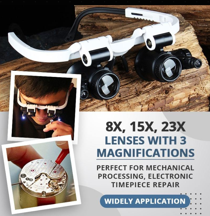 Gluschwein - 👓 50% RABATT! 🔍 LED-Lupenbrille – 23-fache Vergrößerung, Hell & Handsfrei für Präzisionsarbeiten ✨